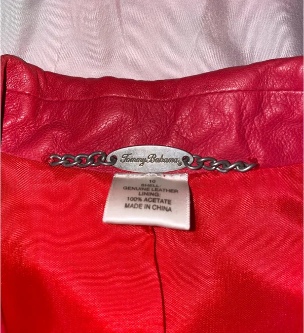 Tommy Bahama Red Leather Coat - Image 4