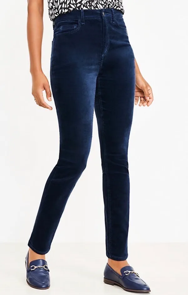 LOFT Blue velvet pants - Image 2