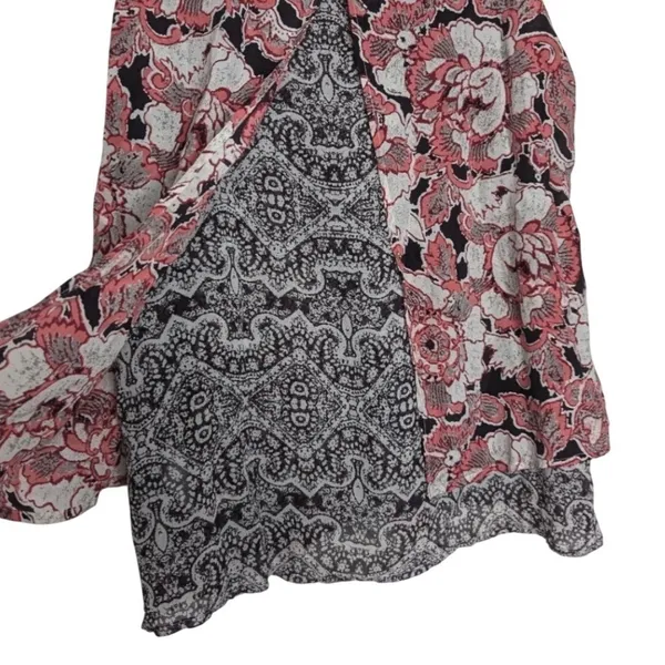 Lucky Brand Womens S Floral Paisley‎ Tank Top Coral Cream Boho Peasant Festival - Image 13