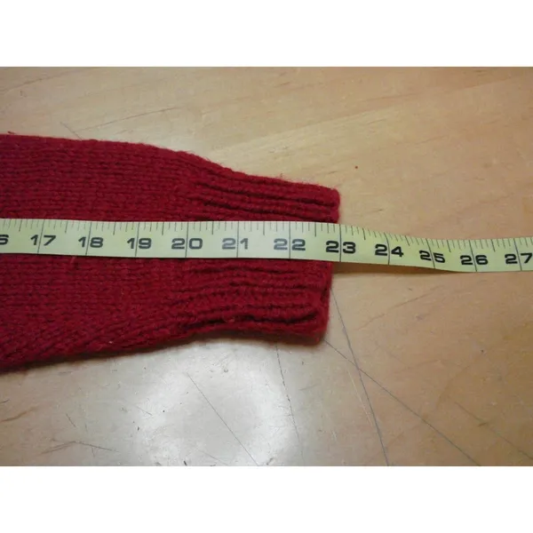 Handmade Hand Knit Pullover Sweater Turtleneck Size Med Crochet Warm Striped Vtg - Image 13