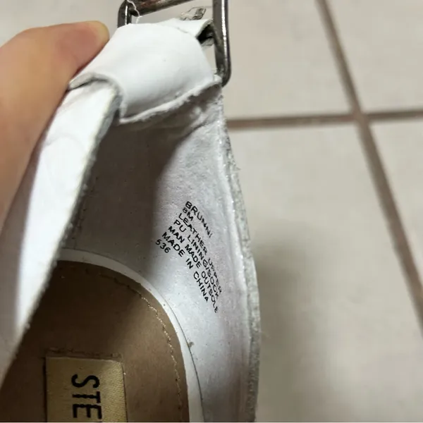 Steve Madden Women White Platform Wedges Sandals‎ size 8 - Image 4