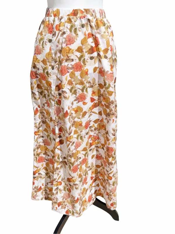 Petal & Pup Maxi Skirt Size 6 Orange Cotton Floral A-Line Garden Party Pockets - Image 9