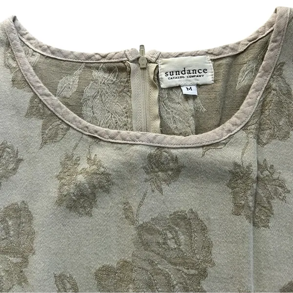 90s Sundance Catalog Vintage Floral Jacquard Maxi Dress M boho Cottage Romantic - Image 5