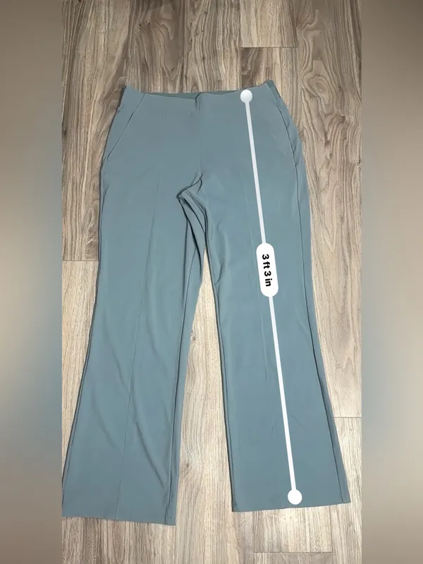 Athleta Cosmic Kick Flare Pants Slate Teal Stretch Work Travel. - Image 6