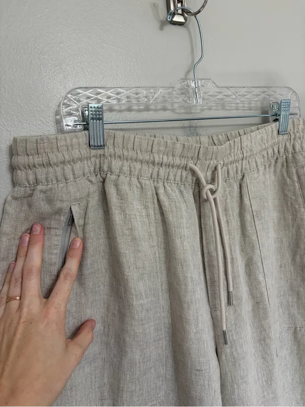 Athleta Retreat Linen High Rise Wide Leg Pants Undyed Natural Flax - Size XL - Image 5