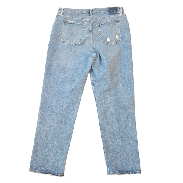 Abercrombie & Fitch Curve Love 90s Straight Ultra High Rise Criss Cross Jeans 34 - Image 5