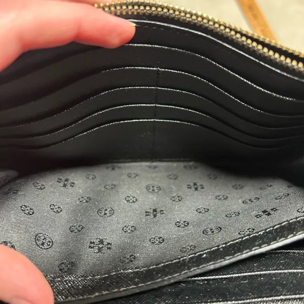 Tory Burch Purse Bag Crossbody Black Robinson Leather Wallet Vintage NO CHAIN** - Image 8