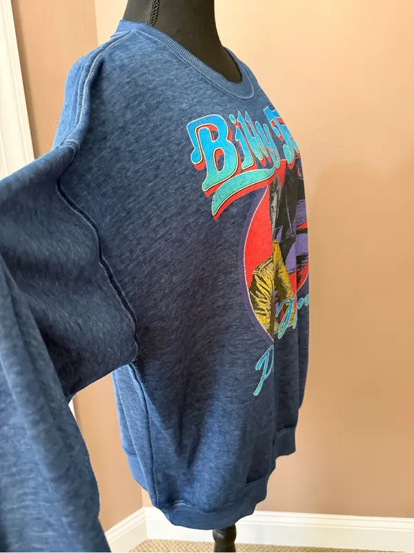Billy Joel Graphic Crewneck Sweatshirt - Navy Blue - Image 6