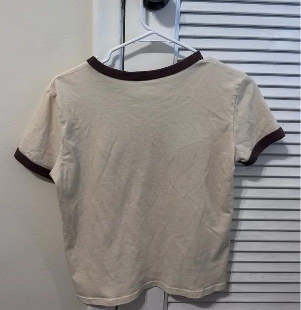 John Galt Brandy Melville Tee New York Tan and Brown - Image 2