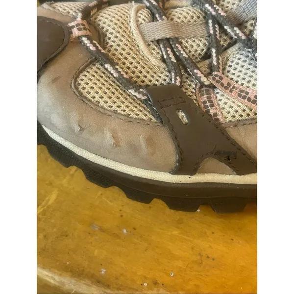 Merrell Hiking Shoes 9.5 Elephant/Pink Waterproof Vibram Low Lace Up - Image 9
