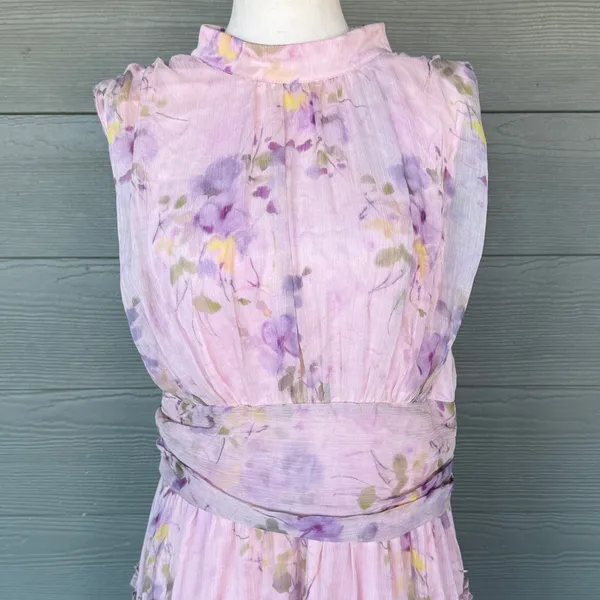 Lulus “Eden” Floral Sleeveless Chiffon Dress - New but Damaged! - Image 4