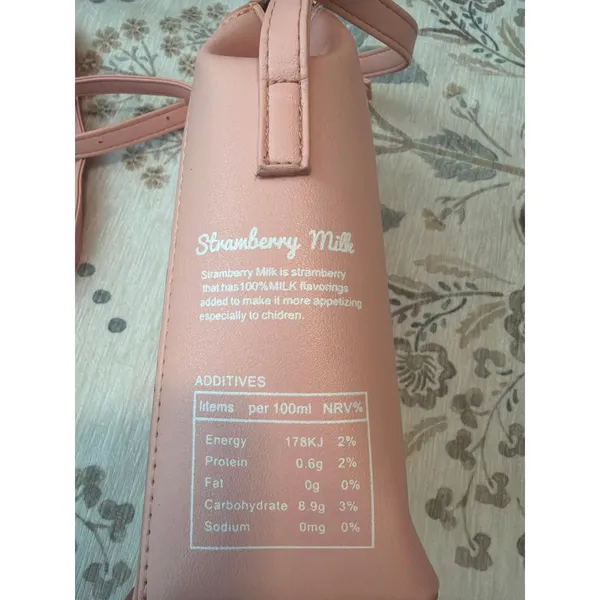 Sweet & Fresh Strawberry Milk Pink Cartoon Faux Leather Shoulder Bag Crossbody - Image 5