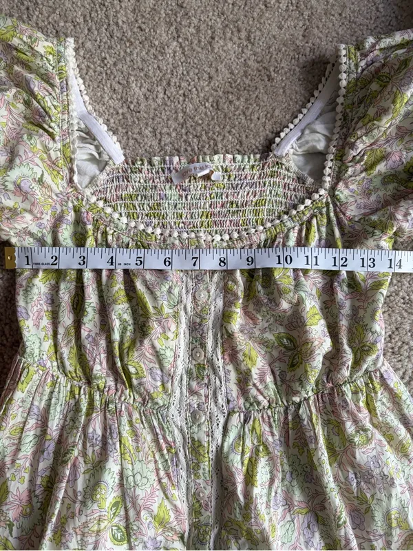 LOVE THE LABEL anthropologie Josepha floral boho white dress smocked size xs - Image 15