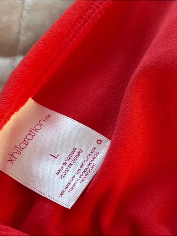 Xhilaration Bright Red White Bikini Swimsuit Women’s Size L - Image 3