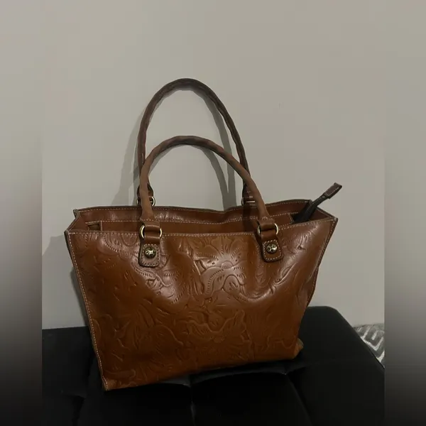 Patricia Nash Zancona Tooled Brown Leather Tote Reiti Wallet New With Tags $308 - Image 2