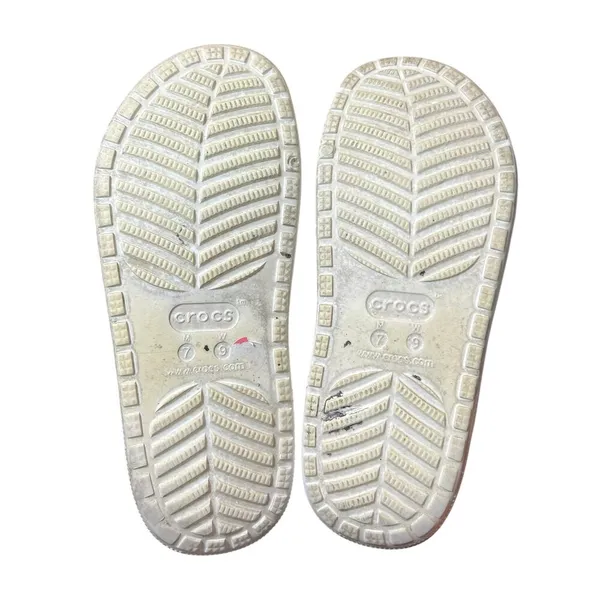 Crocs Baya Platform Sandal Unisex Women's 9 Men's 7 White Gray Slides - Image 9