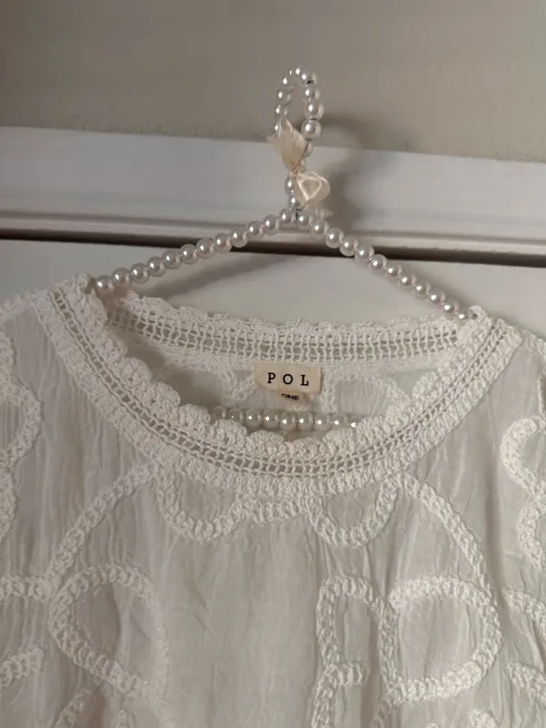 Pol White Embroidered Cotton Top - Image 3