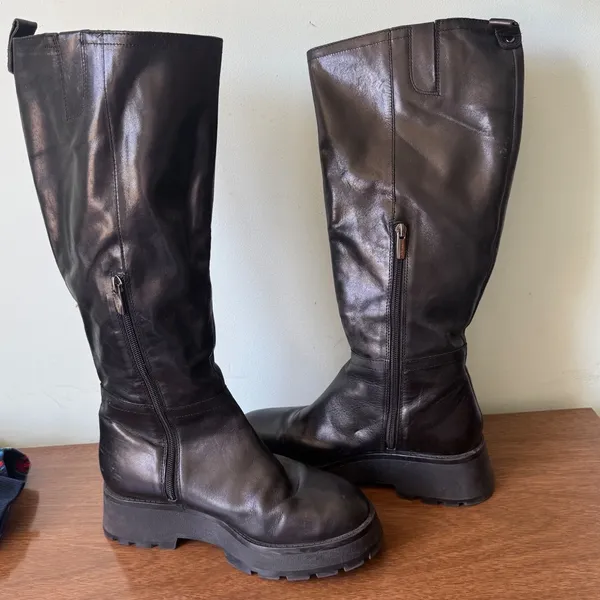 Vince Camuto 8.5 Leather Nettrio Knee High Riding Boot Chunky Plaform Biker 90s - Image 6