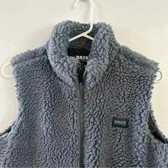 Bass Outdoor Women Route Hiking‎ Faux Sherpa Vest Size Small Gray Outdoorsy - Image 3