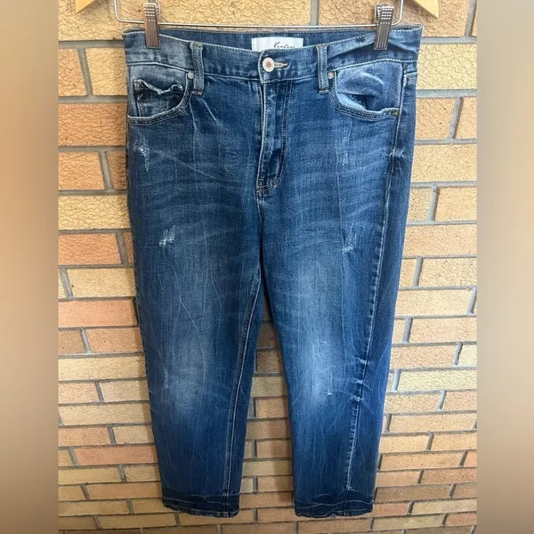 KanCan Mordekaiser High Rise Dad Jeans Straight Leg Distressed Women’s Size 24 - Image 2