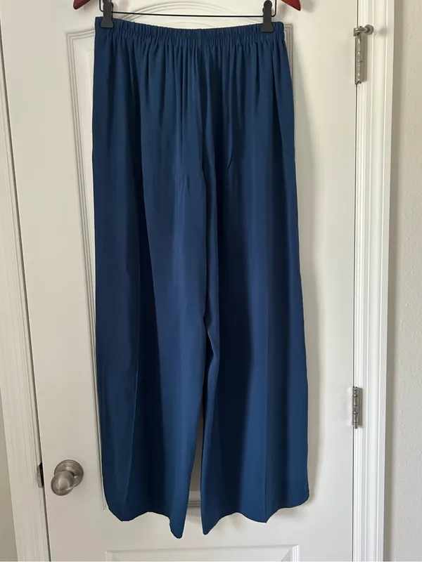 Juniper Blu Boho Wide-Leg Split Front Tie Waist Pants Beach Resort Festival - Image 3