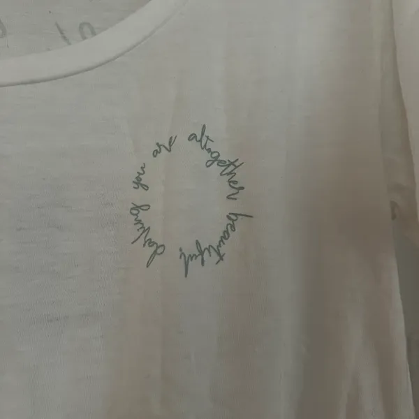 NWOT You Are Altogether Beautiful Darling Shirt White Short Sleeve - Image 3