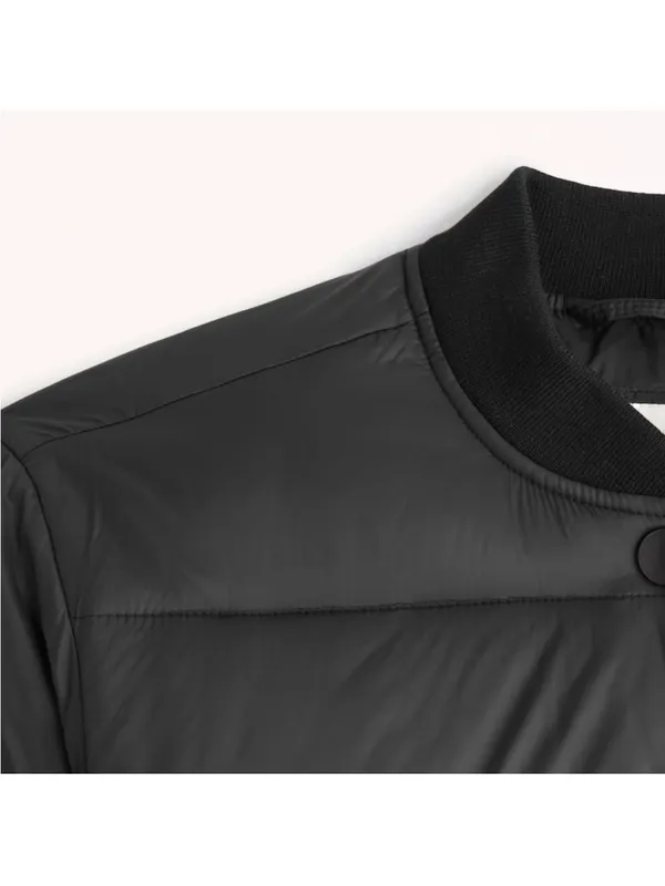 NWOT Abercrombie & Fitch Snap-front Cropped Black Puffer Bomber Jacket - Image 4