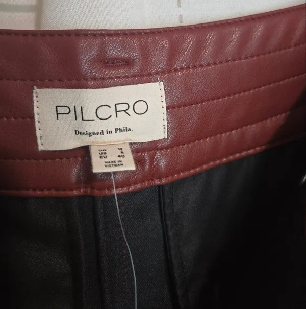 Pilcro Fit-and-Flare Faux-Leather Mini Skirt - Image 5