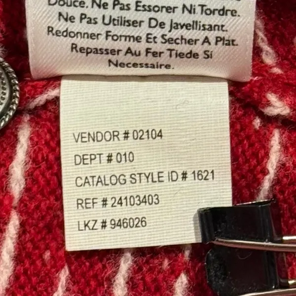 Vintage Eddie Bauer Sweater Vest Lambswool Fair Isle Nordic Holiday Red Medium - Image 4