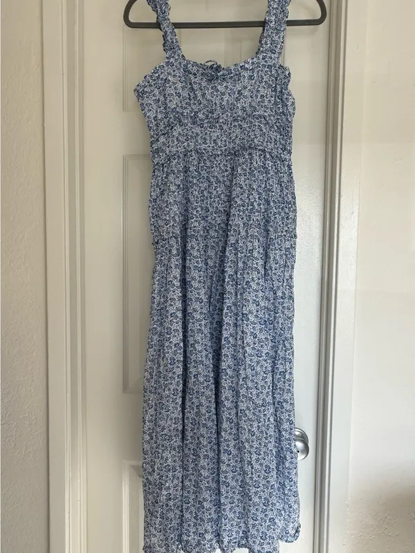 GAP x Doen Blue Floral Smocked Maxi Dress - Image 2