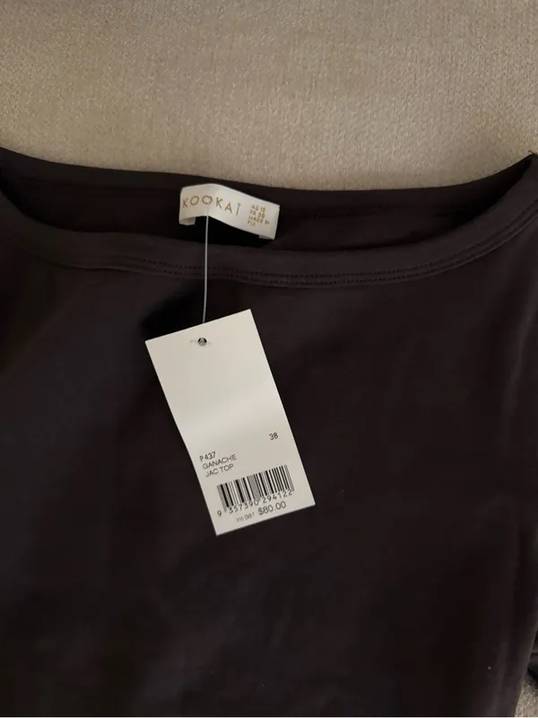 Kookai Black Boatneck Three-Quarter Sleeve Top - Image 2