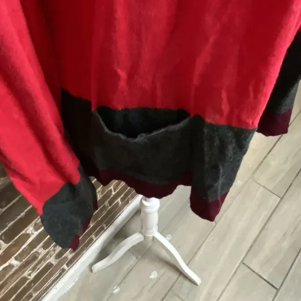 Vtg Attention Womens Red Color Block Light Weight Cardigan No Buttons Size XL - Image 3