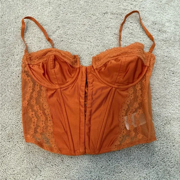 Orange Lace Bustier Top - Image 2