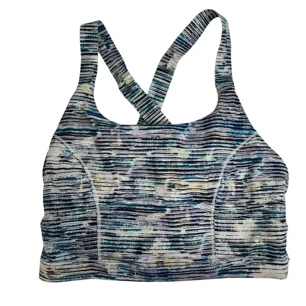 Lululemon 6‎ Sports Bra Pure Practice Blurry Belle Sea Mist Luxtreme Med Support - Image 4