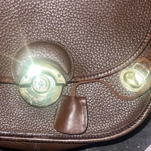 ✨Vintage Dooney & Bourke Awl Leather Compartment Flap Brown Bag✨ - Image 15
