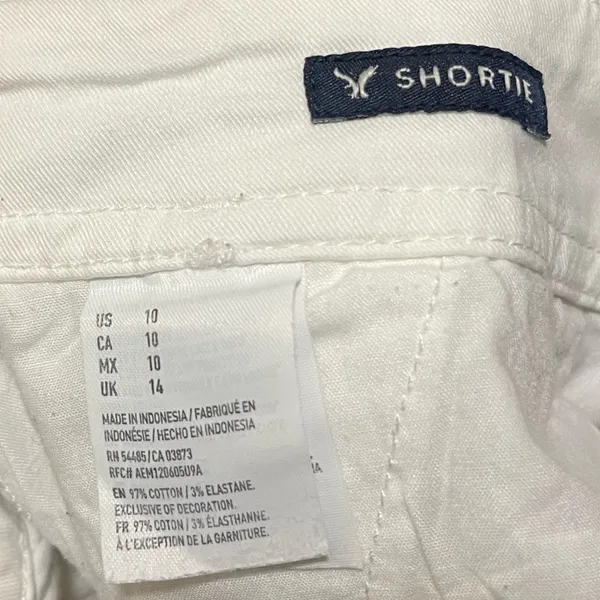 American Eagle Outfitters Women's Cream Shorts Shortie Size 10 - Image 4