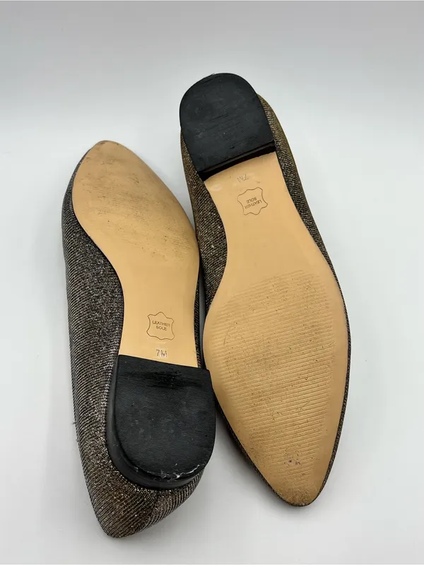 Talbots Metallic Gold Pointed-Toe Flats Size 7 - Image 9