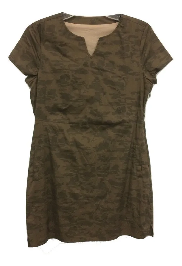 NEW Womens S Anthropologie Sample Camo Camouflage Midi Dress Pockets Tulle Brand - Image 2