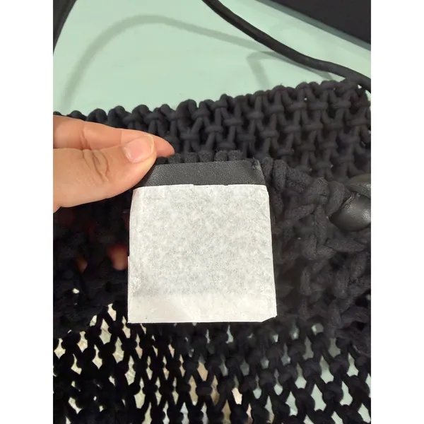 Clare V Black Sandy Tote Bag Cotton Rope Macrame Leather Handles NWT - Image 8