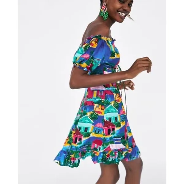 Zara‎ Multi Color Mini Dress - Image 4