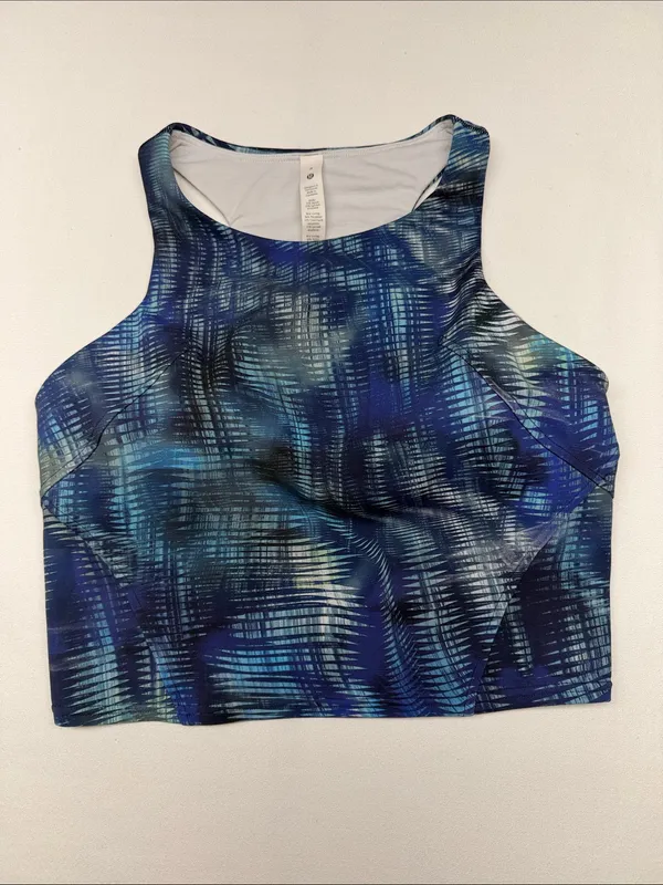 lululemon athletica Invigorate Training Tank Top Blue & Navy Abstract - Image 3