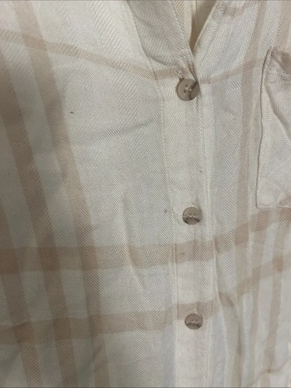 Thread & Supply Cream and Beige Plaid Button-Up Shirt - Image 4