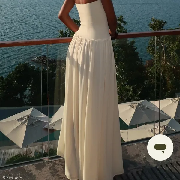 MESHKI “Lyanna” Elegant Cream Strapless Maxi Dress - Image 2