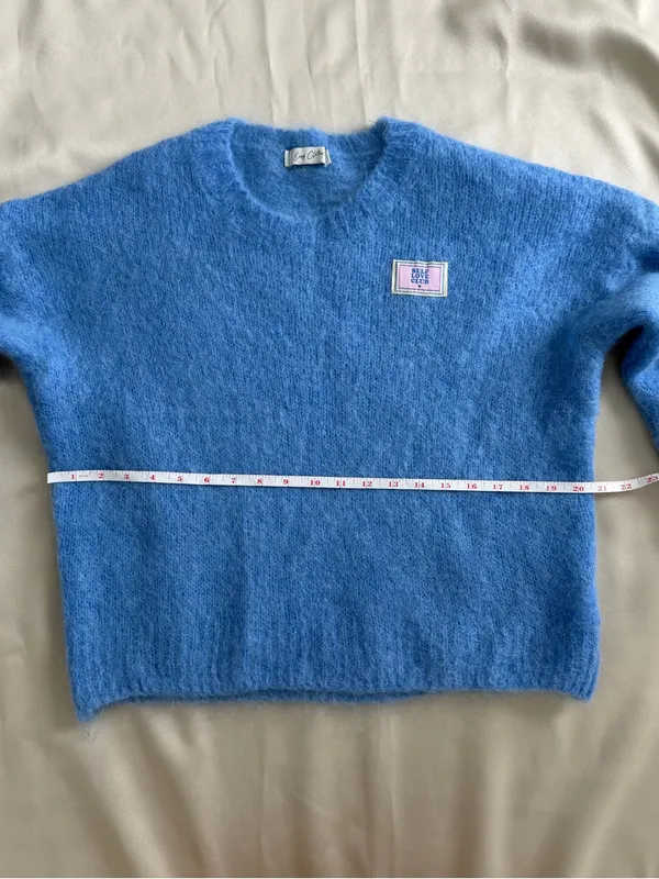 Easy Clothes Blue Kid Mohair Blend Fuzzy Sweater Self Love Club - Image 8