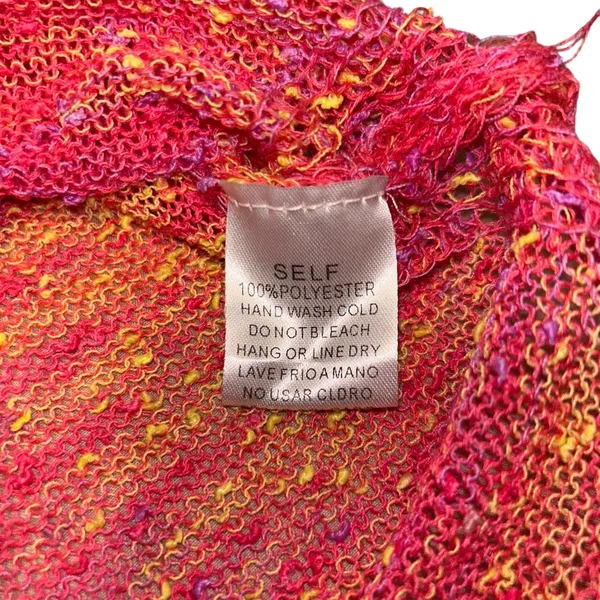 Easel Pink Confetti Knit Fringe Sweater size large - Image 5