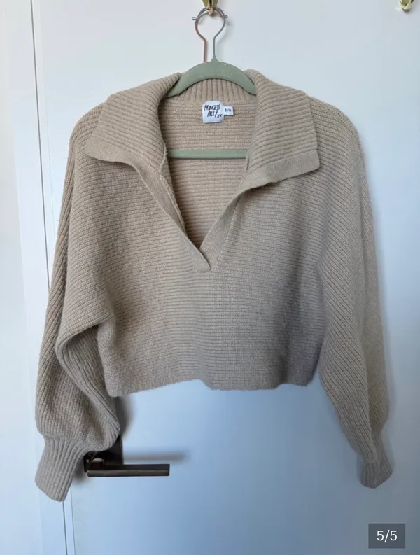 Princess Polly Beige Tiana Cropped Sweater - Image 3