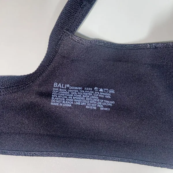 Bali Size 36DD Black Lightly Padded Underwire Bra - Image 2