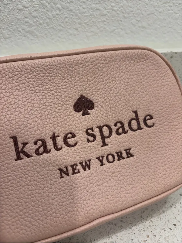 Kate Spade Purse Glitter Pink Leather Camera Bag Crossbody Pebbled Leather EUC - Image 3