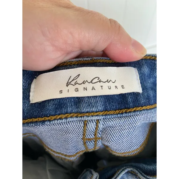 KanCan Womens Jeans Sz 23 Signature Mid-Rise‎ Ankle Skinny Blue Abigail Distress - Image 8