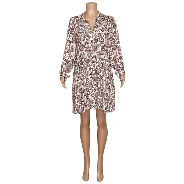 SÉZANE Leana Mini Dress, Ghalia Ecru Print, FR42/US10 - Image 10